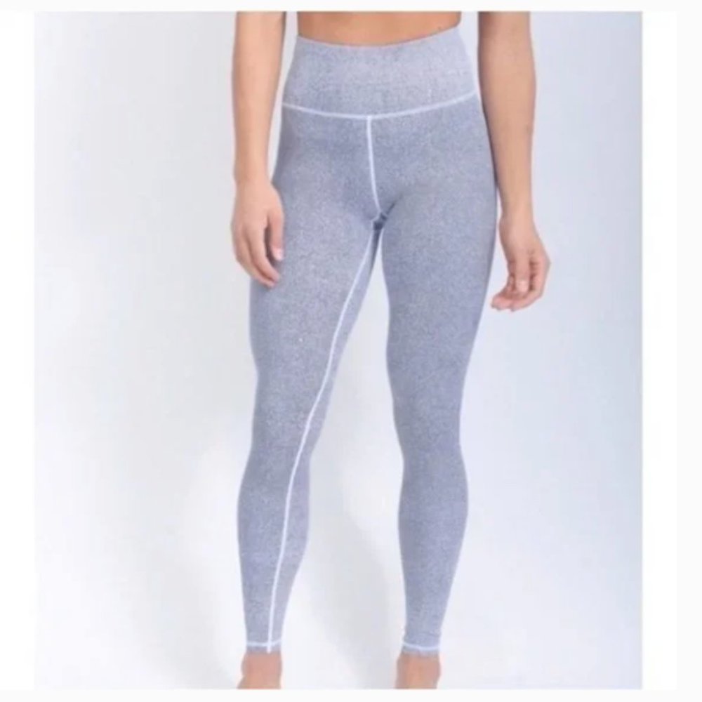 ZYIA Active Racer Light N Tight Black White Micro Dot Full Length Leggin…